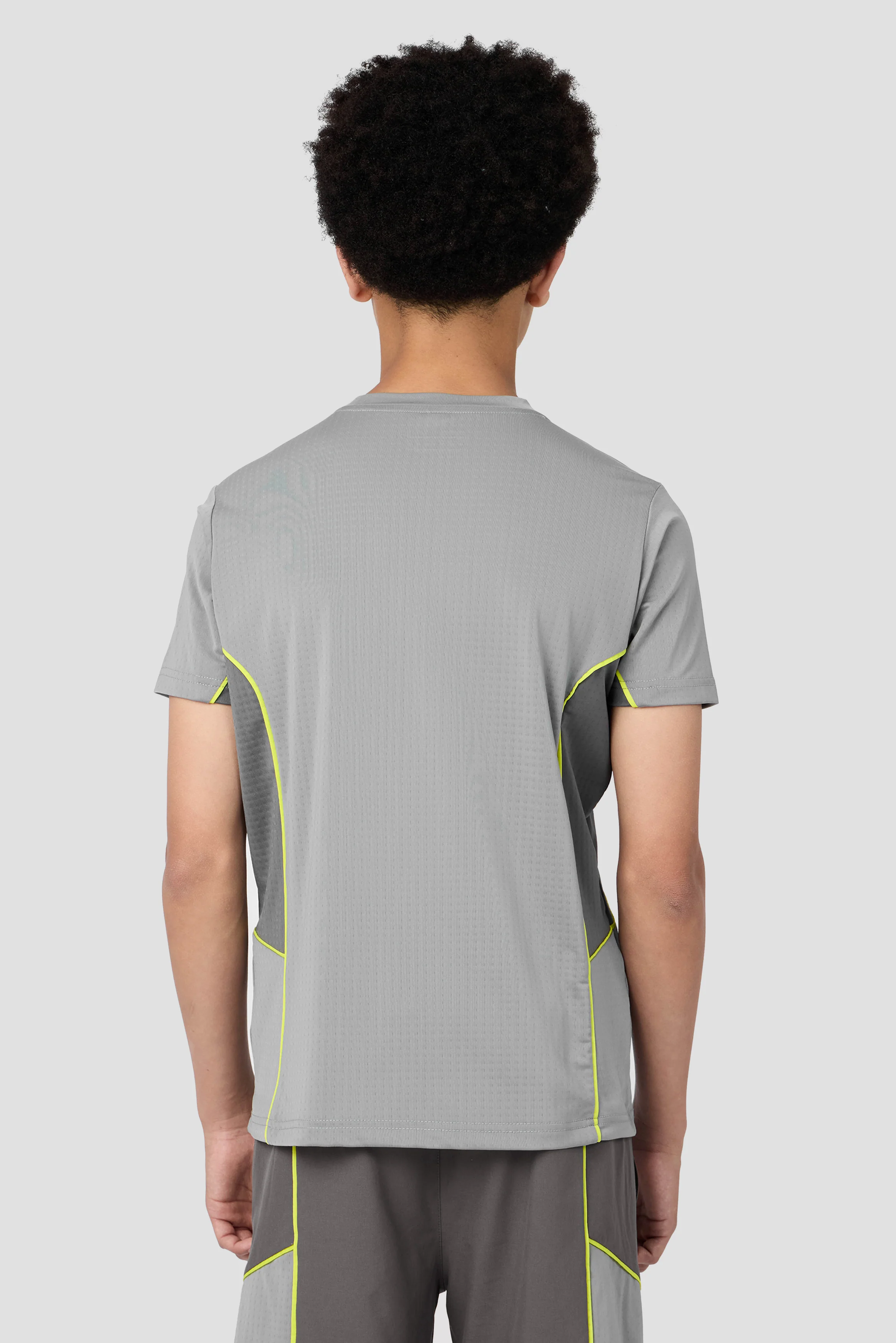 Boys Chroma T-Shirt - Platinum Grey/Cement Grey/Electric Lime - Image 2