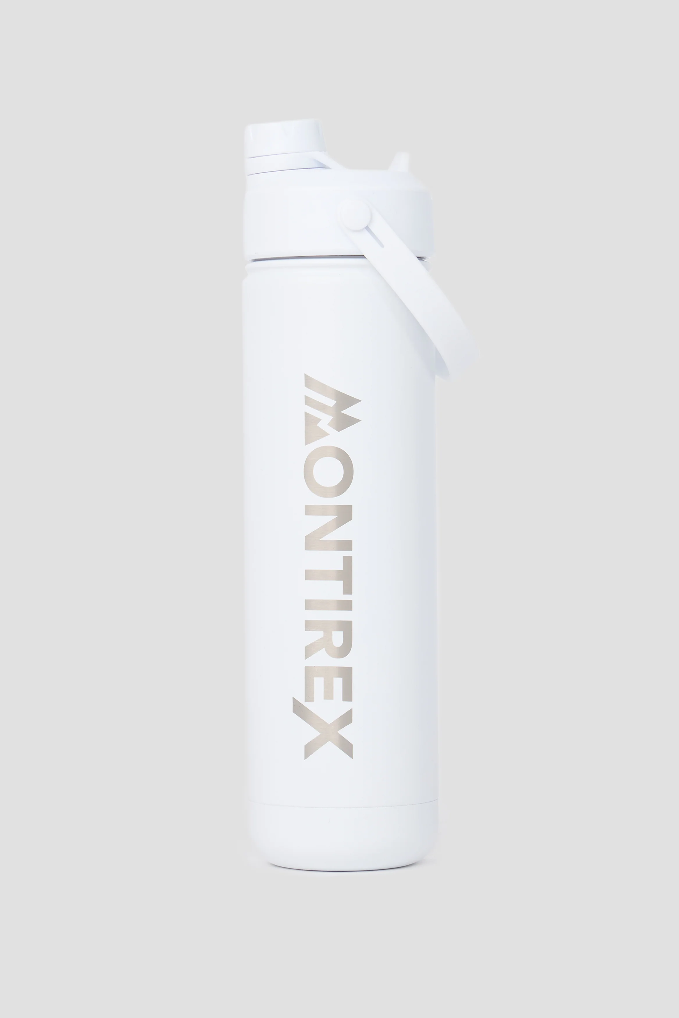 Dual Sip/Straw Metal Bottle - White