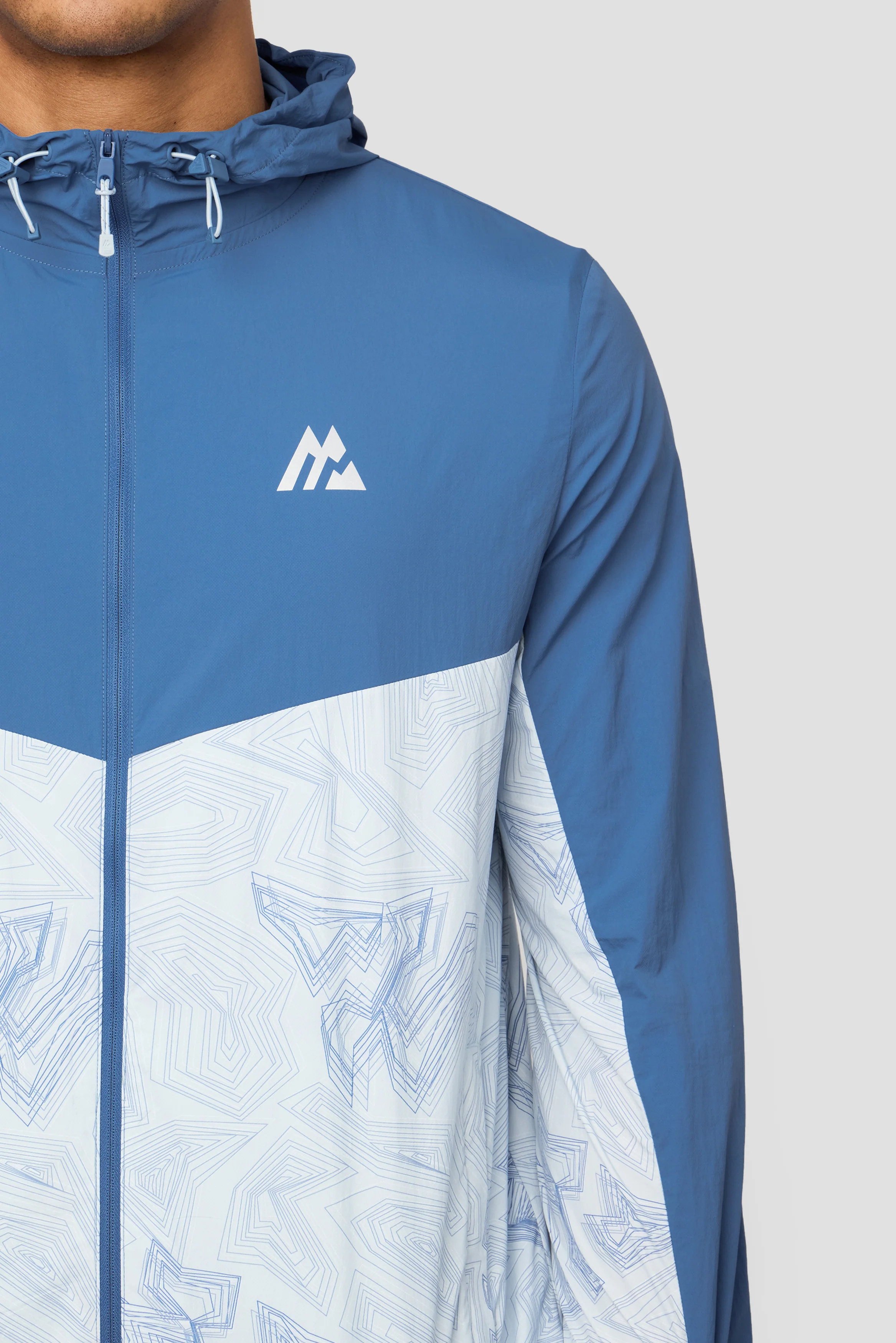 Geo M Print Windbreaker - Charcoal Blue/Summer Mist - Image 3
