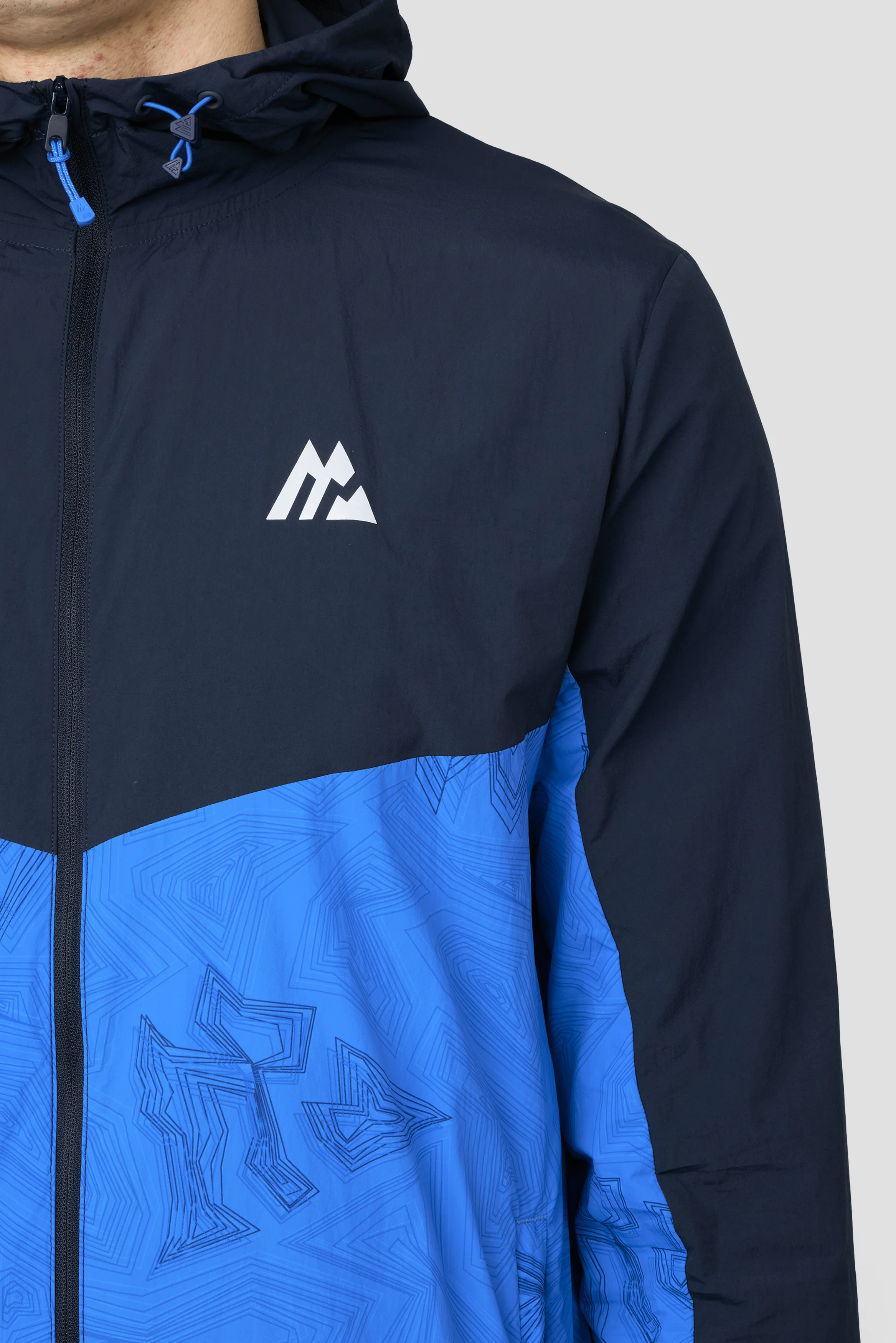 Geo M Print Windbreaker - Midnight Blue/Celestial Blue - Image 3