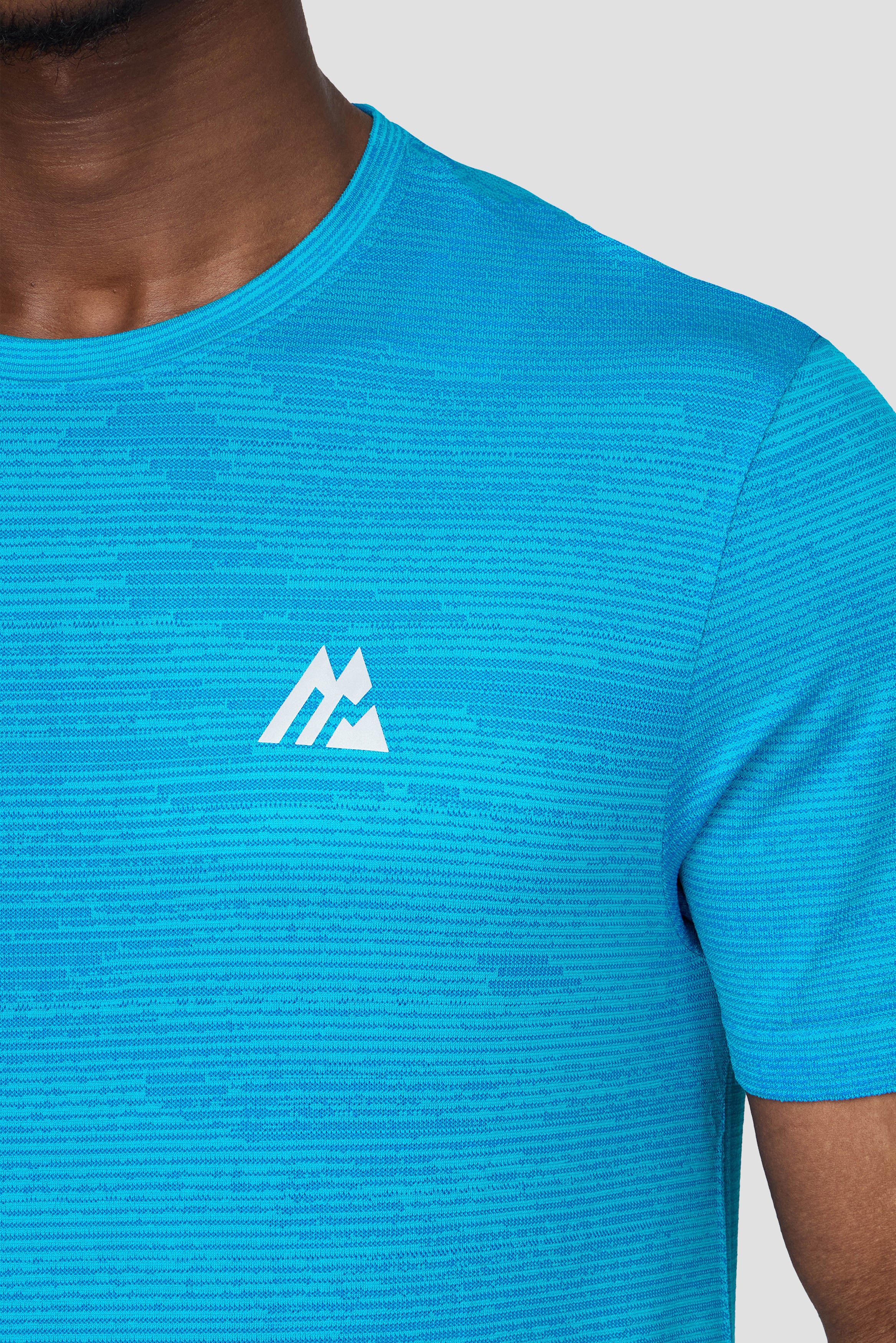 Glitch Seamless T-Shirt - Vivid Aqua/Neon Blue - Image 3