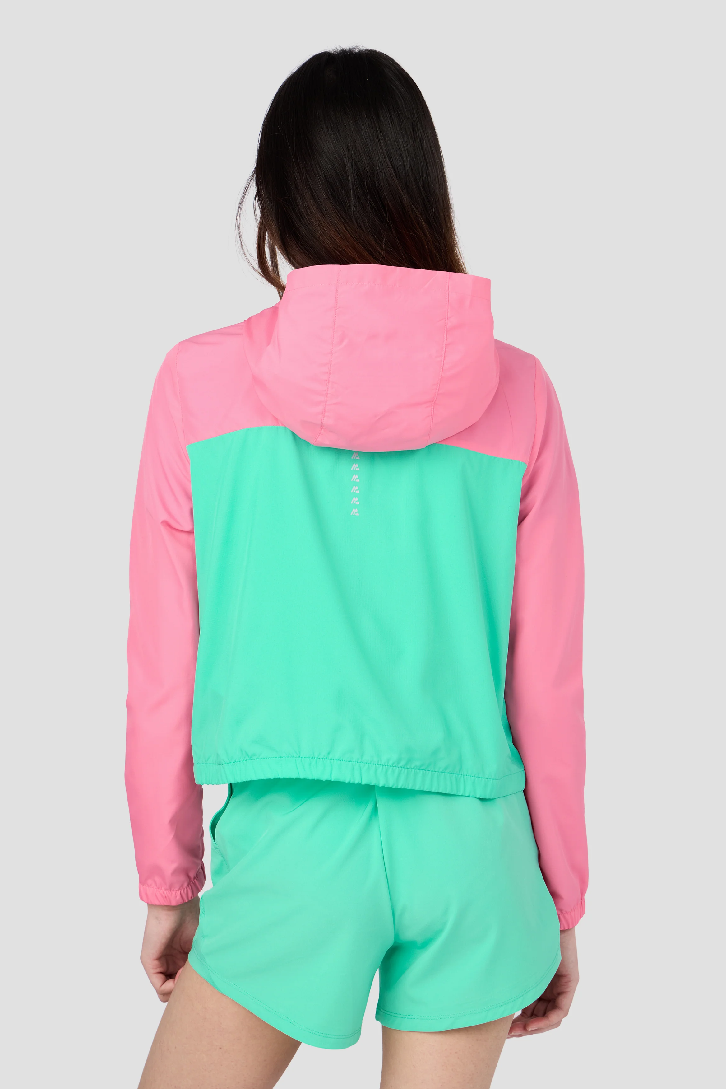Girls Pace 2.0 Windbreaker - Tropical Lagoon/Pink Blossom - Image 2