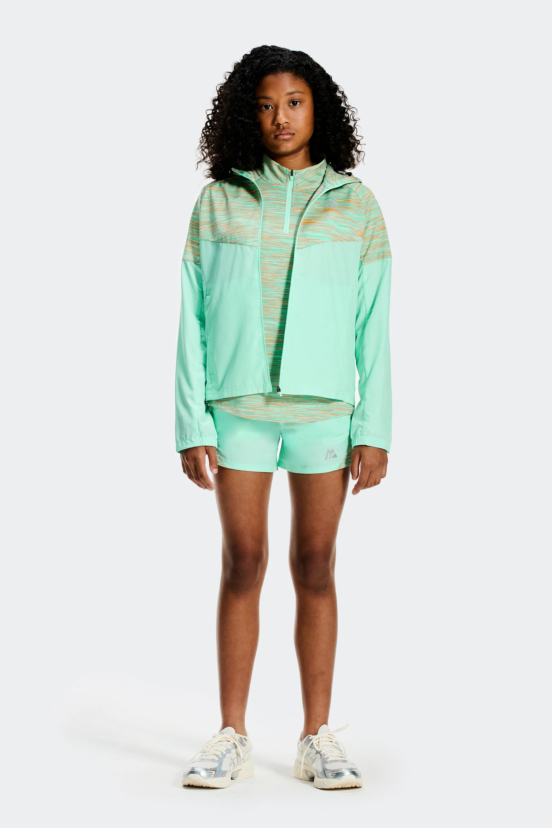 Girls Trail 1/4 Zip - Green/Teal/Peach - Image 5