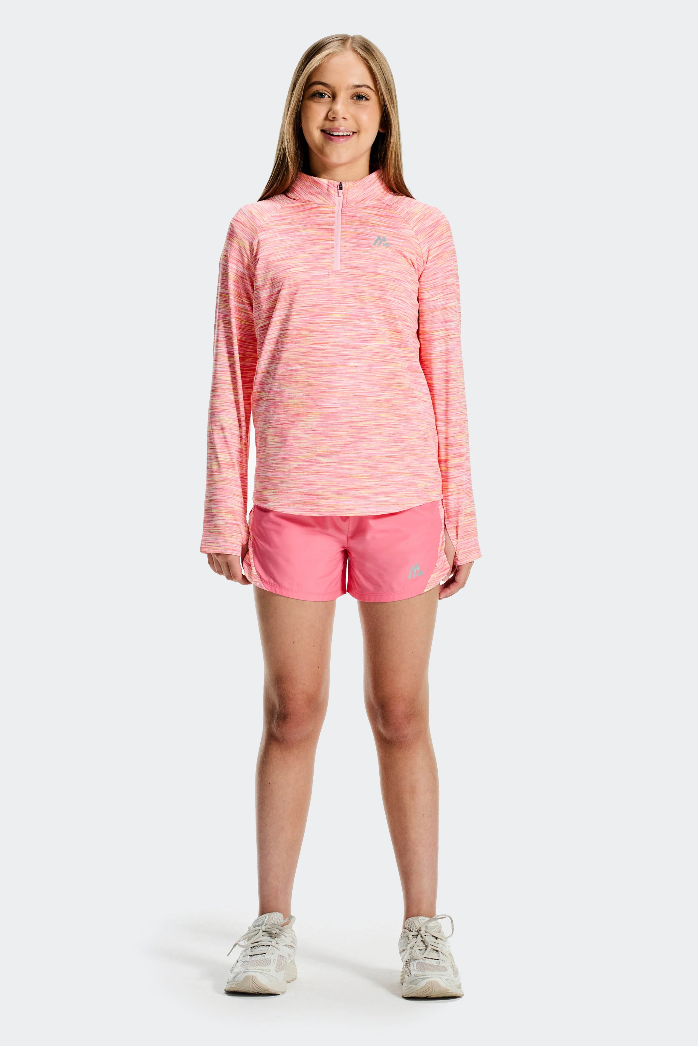 Girls Trail 1/4 Zip - Pink/White/Yellow - Image 4