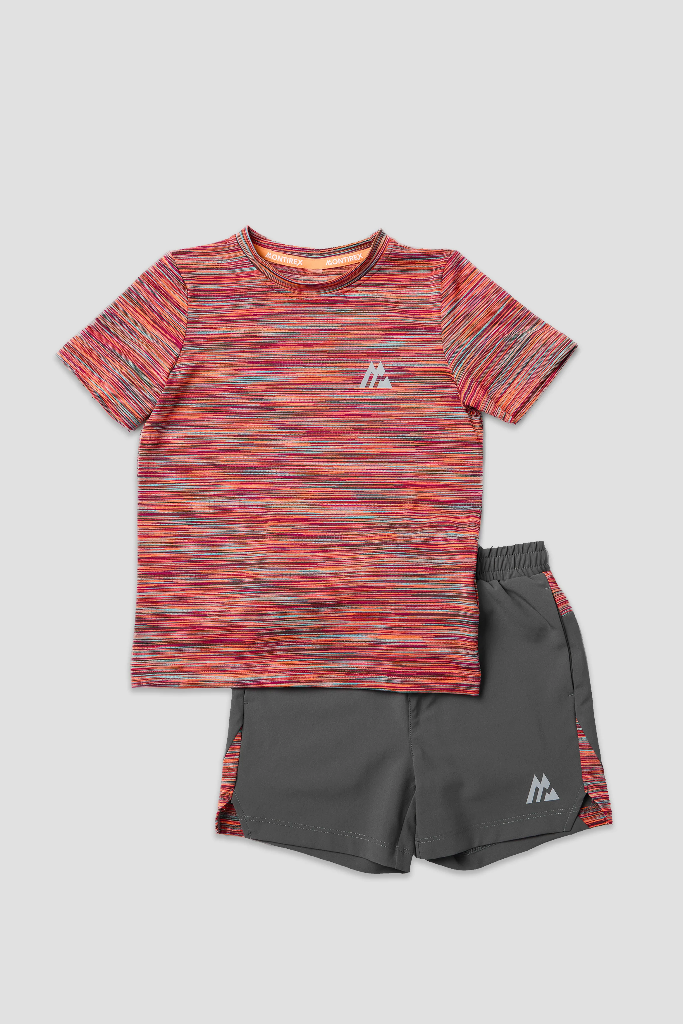 Infant Boy's Trail T-Shirt/Short Set - Orange/Sky/Cherry/Grey - Image 4