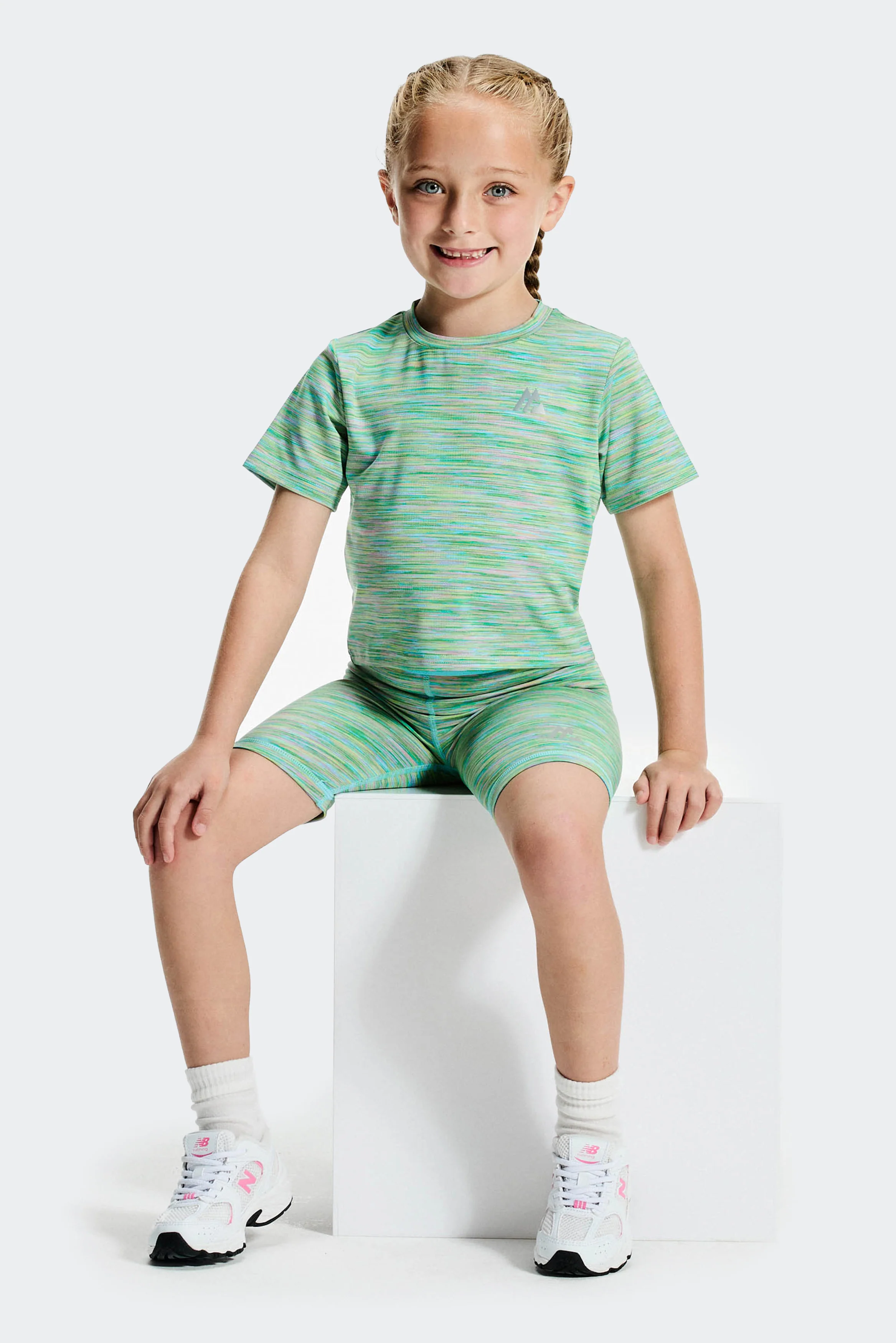 Infant Girl's Trail T-Shirt/Trail Cycling Short - Green/Blue/Lilac/Pink - Image 3